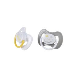 BEBE SUAVE, Set De 2 Chupetes De Silicona Fisiológica Nube 0-6Meses Essen'Ciel