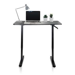 hjh OFFICE 802115 Mesa de Altura Regulable Stand CR Placa MDF, armazón de Acero Nero, Amplia Superficie de Trabajo: 120 x 60 cm