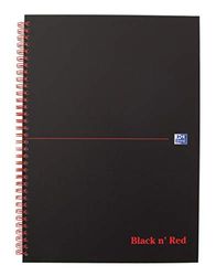 Oxford 400047651 Spiralbok Black n' Red A5 linjerad matt inbunden 70 ark svart/röd anteckningsblock skrivblock college block