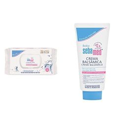 Sebamed - Toallitas de Limpieza para bebé, 60 unid + Baby Crema Balsámica para pieles sensibles y eccema atópico, 300ml
