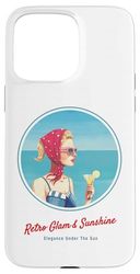 Fille rétro sur la Plage – Ambiance Estivale des années 50 Coque pour iPhone 15 Pro Max