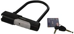 ABUS Antivol en U Granit Plus 470 + Support USH470 - Antivol vélo en U parabolique Niveau de sécurité 12-230 mm Hauteur d'anse, Noir