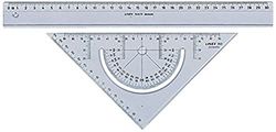 Linex 100414077 Geometry Set Including Ruler Protractor with Built-in Protractor Acrylic 30 cm for Drawing and Measure 1 Kit 18 cm Transparent