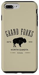 Grand Forks North Dakota Bison invecchiato Design Custodia per iPhone 7 Plus/8 Plus
