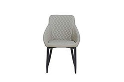 Homemania HOMCN_1172 Silla Auriga, Metal, Tela, Gris, 55 x 55 x 86 cm