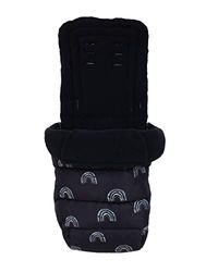 Cosatto Universal Footmuff – Cosy Toes, All Season Luxury Quilted Pram, Pushchair, Stroller Liner Liner, Washable, With Kangaroo Pouch For Hands (Night Rainbow)