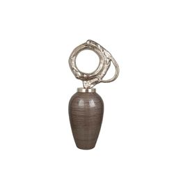 Romimex Bouteille argentée Champagne Verre Aluminium 35 x 79 x 25 cm avec Couvercle
