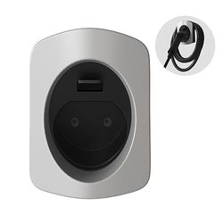 Tera EV J1772 - Soporte de Pared Robusto para Conector de Vehículos Eléctricos, Funda para Cargador EV Plateado