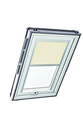 Store à Enroulement Roto ZRE - Store Toile Exclusif pour Lumière du Jour - Rail de Guidage Argent - pour la Série Designo R6/R8, i8 et Classic 64/84 - Taille 054/118 | 05/11 - Couleur du Tissu Beige