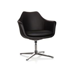 hjh OFFICE 600987 Sillón Giratorio Artemia Piel sintética Negro Sillón de diseño Elegante