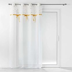 Douceur d'Intérieur, Stelly Blasted Eyelet Curtain with Top and Knot 140 x 240 cm