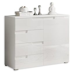 Stella Trading Confortável em branco, contemporâneo com muito espaço de armazenamento para a sua sala de estar, 100 x 80 x 40 cm (largura/altura/profunda)