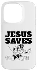 Hockey Goalie Jesus Saves Case for iPhone 14 Pro