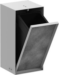 hansgrohe XtraStoris Rock - inbouw badkamer vuilnisemmer met betegelbare deur, verzonken wandnis 300 x 150 x 140 mm, prullenbak badkamer, badkamer accessoires, mat wit, 56063700