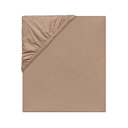 LÄSSIG Sábana Bajera Ajustable para Cuna de algodón Individual con Tencel™ Lyocell con Goma elástica/Fitted Sheet Brown