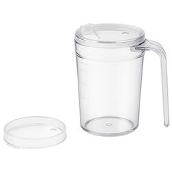 HOMECRAFT Shatterproof Beaker for Elderly & Adults Clear Mug with Lid – 400ml – Lightweight, Non-Spill Drinking Cup for Weak Grip – Daily Living Aid, Ideal Sippy Cup Alternative