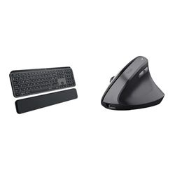 Logitech MX Keys S & Trust Yuno Souris Ergonomique sans Fil,
