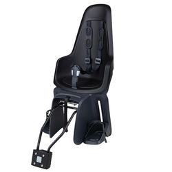 BOBIKE 8012200017 ONE MAXI tylne krzesło z systemem IP&E-BD do rowerów z kołami od 26" do 29", z kotwicą ramową lub bagażnikiem dachowym Urban Black
