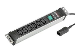 Bachmann 333.1121 kaltgerä Prueba Esquina Lata regleta 6 x C13 Hembra, Conector C14 Negro