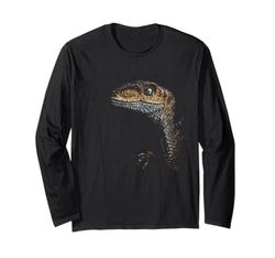 Velociraptor Caza Dinosaurio Diseño Gráfico Realista Manga Larga