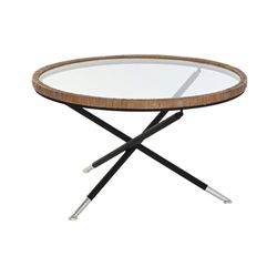 MESITA AUXILIAR METAL CRISTAL 80X80X48