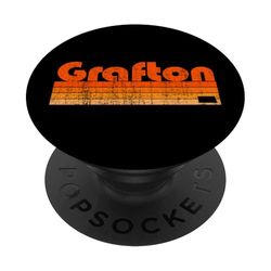 Grafton, Dakota del Norte, estilo retro de los años 80 PopSockets PopGrip Adhesivo
