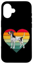 Funny Womens Retro Vintage Heart Bluetick Coonhound Lover Custodia per iPhone 16