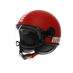 MOMODESIGN - FGTR Classic E2206, Casque Jet Moto, Casque Jet Homologué ECE, Casque Jet Ouvert Scooter, Homme et Femme, Léger avec Visière, pour Hommes et Femmes, Candy Matt Red/White, XS