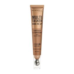 Rimmel Multi-Tasker Wake Me Up, 090 Toffee, Correttore & Fondotinta, Illumina, Corregge, Copertura modulabile, Finish Radioso, Formula Vegana, 20ml