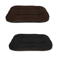 BedDog® Rex 2en1 Marron/Negro L Aprox. 80x60x11cm colchón para Perro, 9 Colores, Cama, sofá, Cesta para Perro