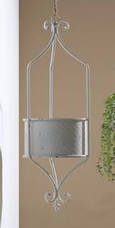 MACETERO COLGANTE METAL DECAP. BLANCO 29D CMS. 29dx85 cms