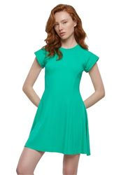 Urban Classics Rib jurk voor dames, skaterjurk, groen, S