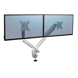 Fellowes Platinum Monitorarm zweifach inkl. 2x USB-A Port Silber