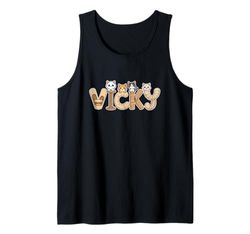 Vicky Cat Trees - Personalized Cute Name Word Art Tank Top