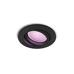 Philips Hue Centura svart rund: infälld spotlight, GU10 spotlights (5.7W), Philips Hue White and Color, Zigbee & BT, röststyrning via Amazon Alexa, Google Home, Siri