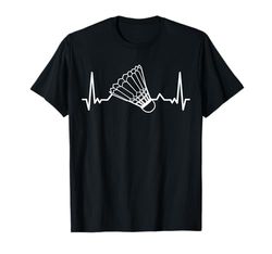 BADMINTON giocatore badminton Cardiogram Volani da Badminton Maglietta