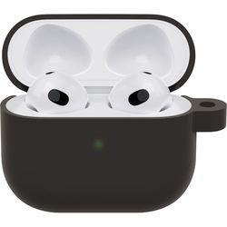 Coque OtterBox Soft Touch pour AirPods (3rd gen), Coque de Protection Antichoc, Anti-Chute, Ultra-Mince, Anti-Rayures et Anti-éraflures pour Apple AirPods, Mousqueton Inclus, Noir