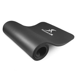 ProsourceFit ps-2004-mat-black-ffp Tapete extra grosso para ioga e pilates de 1,27 cm, unissexo adulto, preto, 1/2"