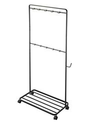 YAMAZAKI Limpieza Estante de Suministros hogar, Organizador de Almacenamiento, Ruedas, Acero, carritos rodantes, Negro