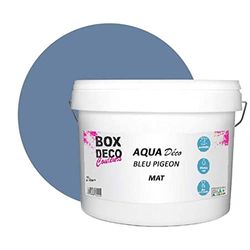 Pintura de pared acrílica con aspecto mate Aqua Déco – 100 m² – Color azul Pigeon