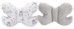 Medi Partner Oreiller pour bébé Papillon 100% coton en peluche Minky pour enfant soutien du cou pour voiture poussette voyage sommeil oreiller cervical rouleau de répétition
