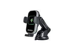 Verbatim Qi Fast Wireless Car Charger FWC-02, Mobile Phone Holder with Charging Function for Car, Inductive Mobile Phone Charging Station, Fluorescent Car Charger for iPhone and Android