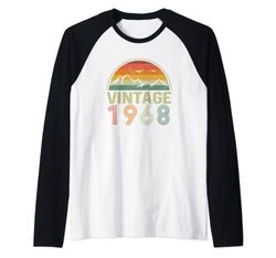 Classico 55° Compleanno Idea Regalo Vintage 1968 Maglia con Maniche Raglan