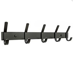 SAYONEYES Coat Rack Wall Mount with 5 Double Hooks for Hanging - 15 Inch Heavy Duty SUS304 Stainless Steel Matte Finish Waterproof – Wall Hook Rack for Bathroom Entryway