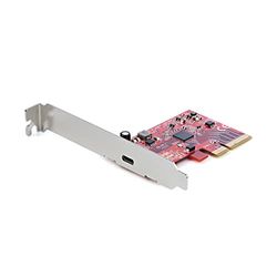 StarTech.com Tarjeta PCIe de 1 Puerto USB C USB 3.2 Gen 2x2 - Tarjeta PCI Express 3.0 x4 USB Tipo C de 20Gbps - Win y Linux (PEXUSB321C)