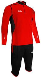 Gedo lf131407 techniczny dres treningowy z pantalonem pirata, czerwony Fluo, 3 x S
