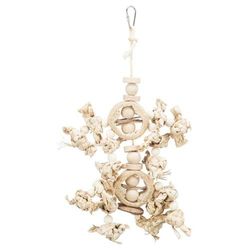 TRIXIE 58997 - Giocattolo naturale per uccelli, foglie di banana/legno/luffa, 42 cm