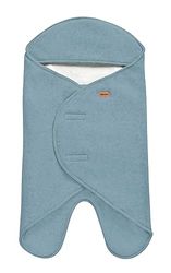 BÉABA, Babynomade Double Fleece baby winter wikkeldeken, autostoel/kinderwagen/gondel/transat, zacht, warm, waterafstotend, ademend, past door riemen, blauw/wit, 0-6 maanden