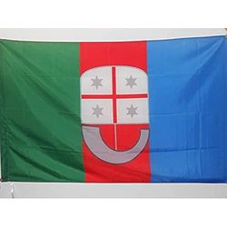 Ligurië Vlag 90x60 cm voor een paal - Italië - Italiaanse Regio vlaggen 60 x 90 cm - Banner 2x3 ft met gat - AZ FLAG