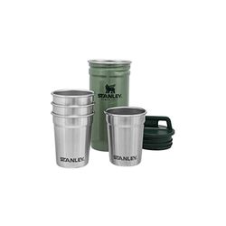 Stanley Adventure Nesting Shot Glass Set 0.59ML Hammertone Green - BPA-FRIA glas i rostfritt stål - Lätta att packa tack vare att de är stapelbara - Tål maskindisk